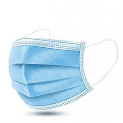 Dreischichtige blaue Einweg-Masken aus schmelzgeblasenem Stoff, Arbeitsschutz, Vliesstoffmasken